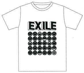 T-shirt with text "EXILE" and design